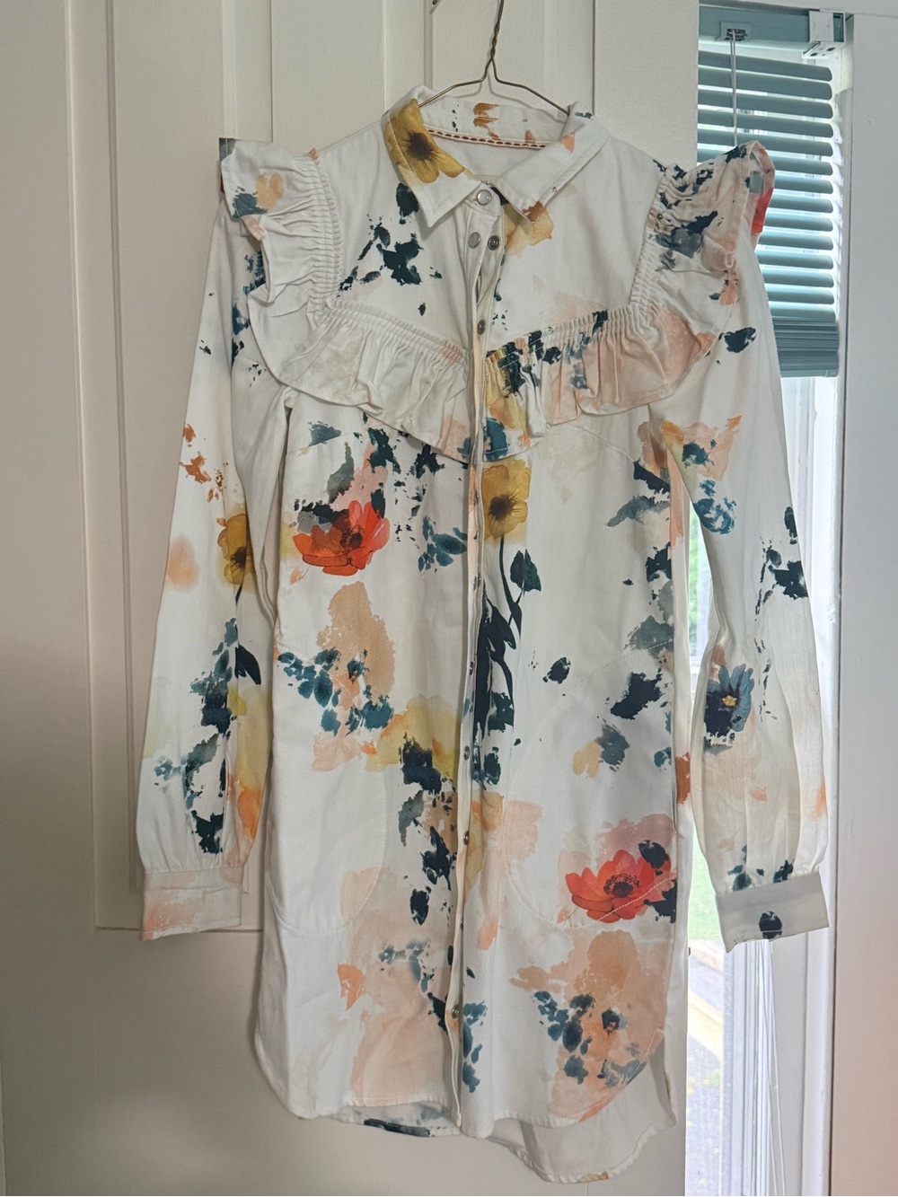 Anthropologie Pilcro Floral Ruffle Dress